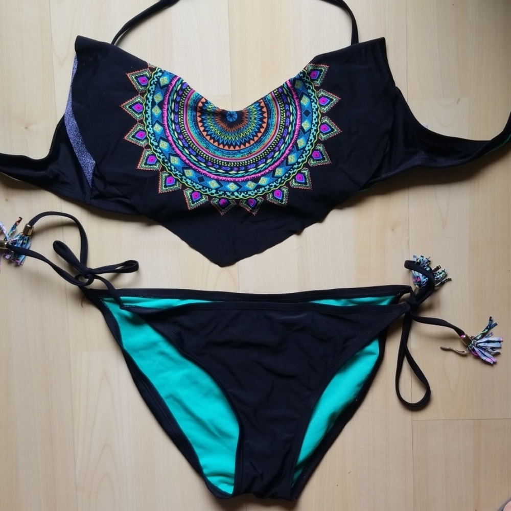 Black bikini with tribal design